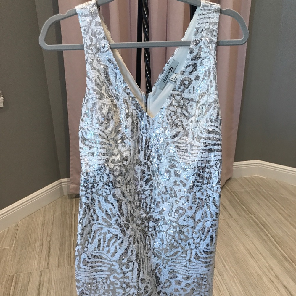White sequin dress